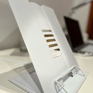 white metal book stand